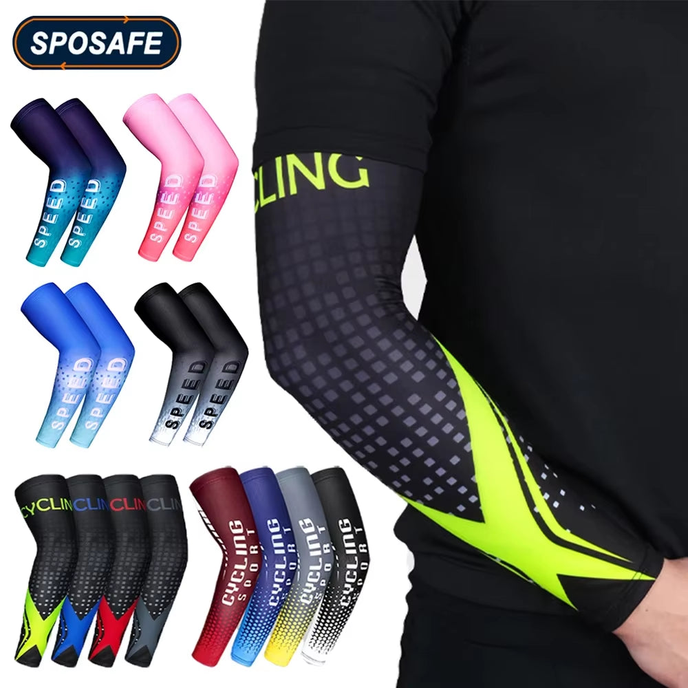 Sports Compression Arm Sleeves with UV Protection for Cycling, Running, Basketball, Football, and Fishing