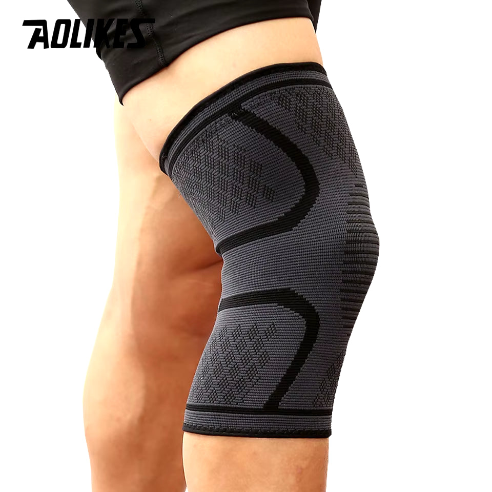 Fitness Compression Knee Sleeve - Elastic Nylon Support Brace for Running, Cycling, and Basketball
