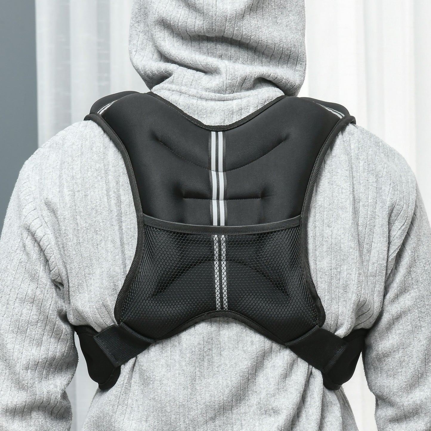Adjustable 5 kg Weight Vest in Black Oxford Fabric