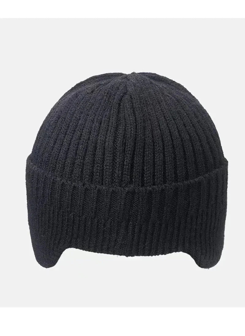 New Winter Men'S Hat β Outdoor Ear Protection Warm Knitted Cap with Windproof Visor, Thick Bicycle Scarf Cap for Men.