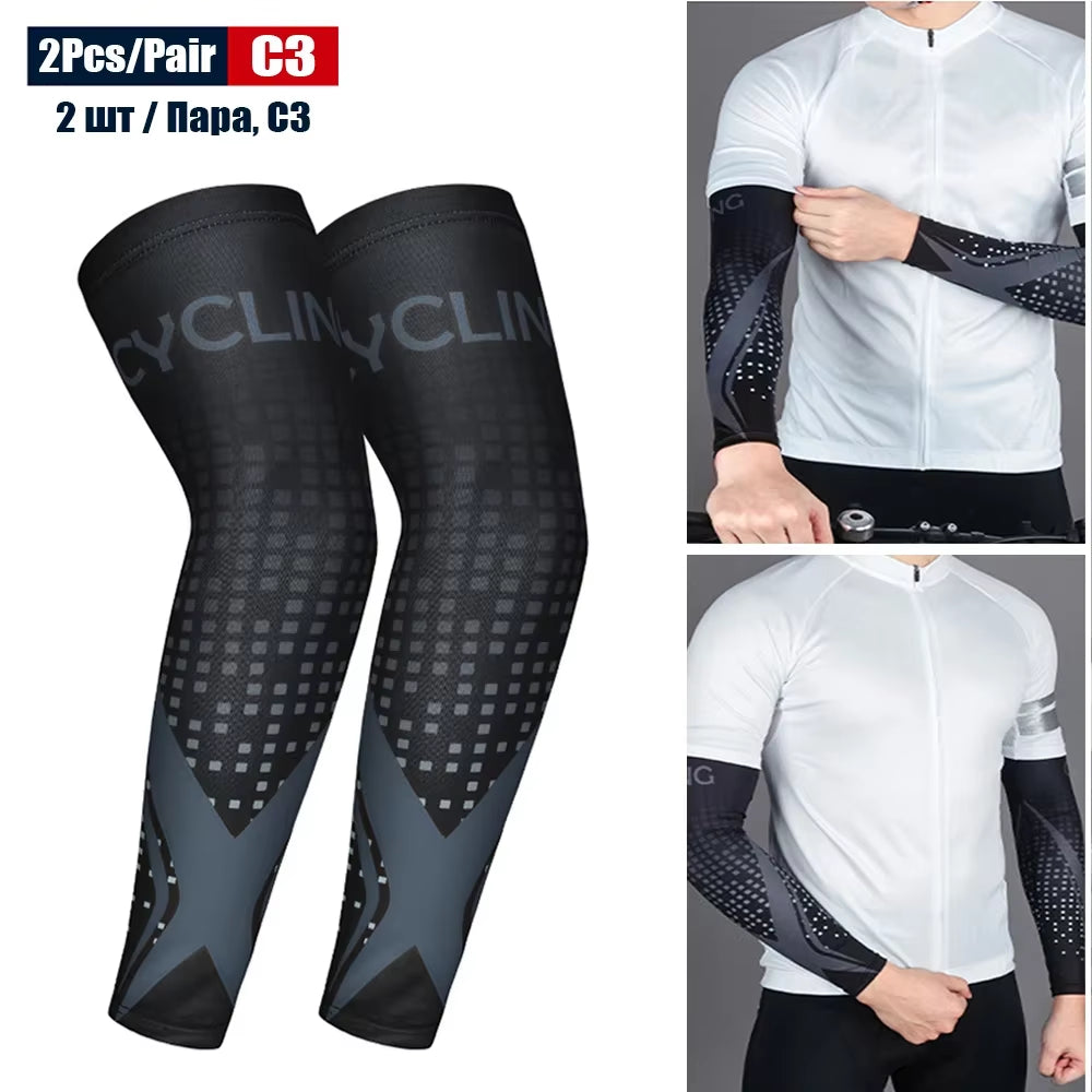 Sports Compression Arm Sleeves with UV Protection for Cycling, Running, Basketball, Football, and Fishing