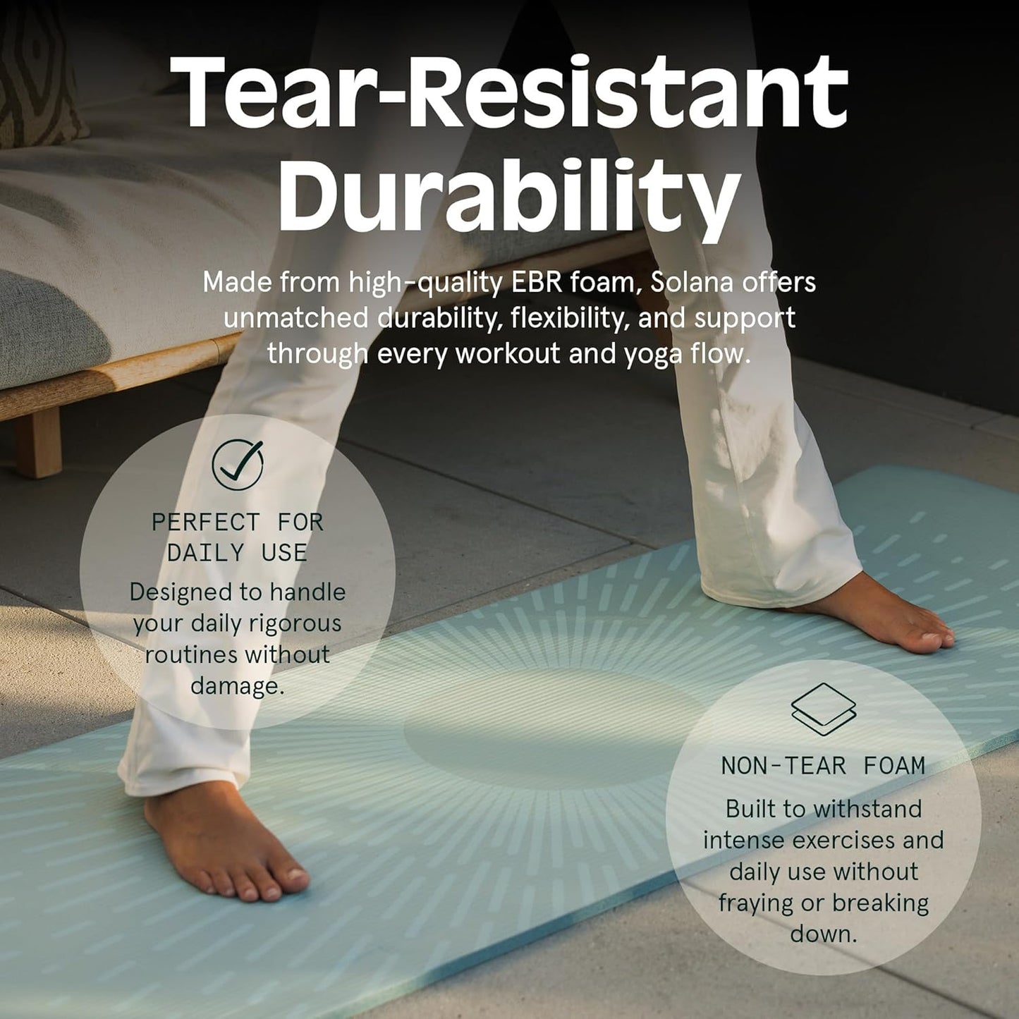 Solana 1/2" Thick Non-Slip Yoga Mat with Nylon Strap for Men and Women - Ideal for Yoga, Pilates, Stretching, and Fitness Workouts.