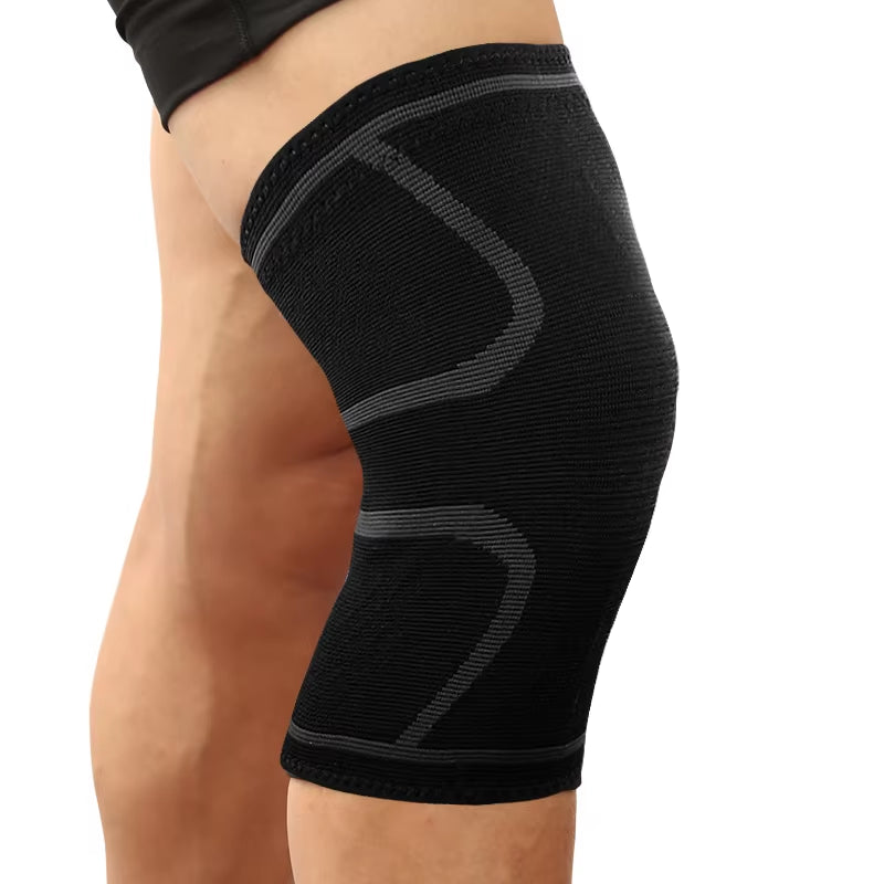 Fitness Compression Knee Sleeve - Elastic Nylon Support Brace for Running, Cycling, and Basketball