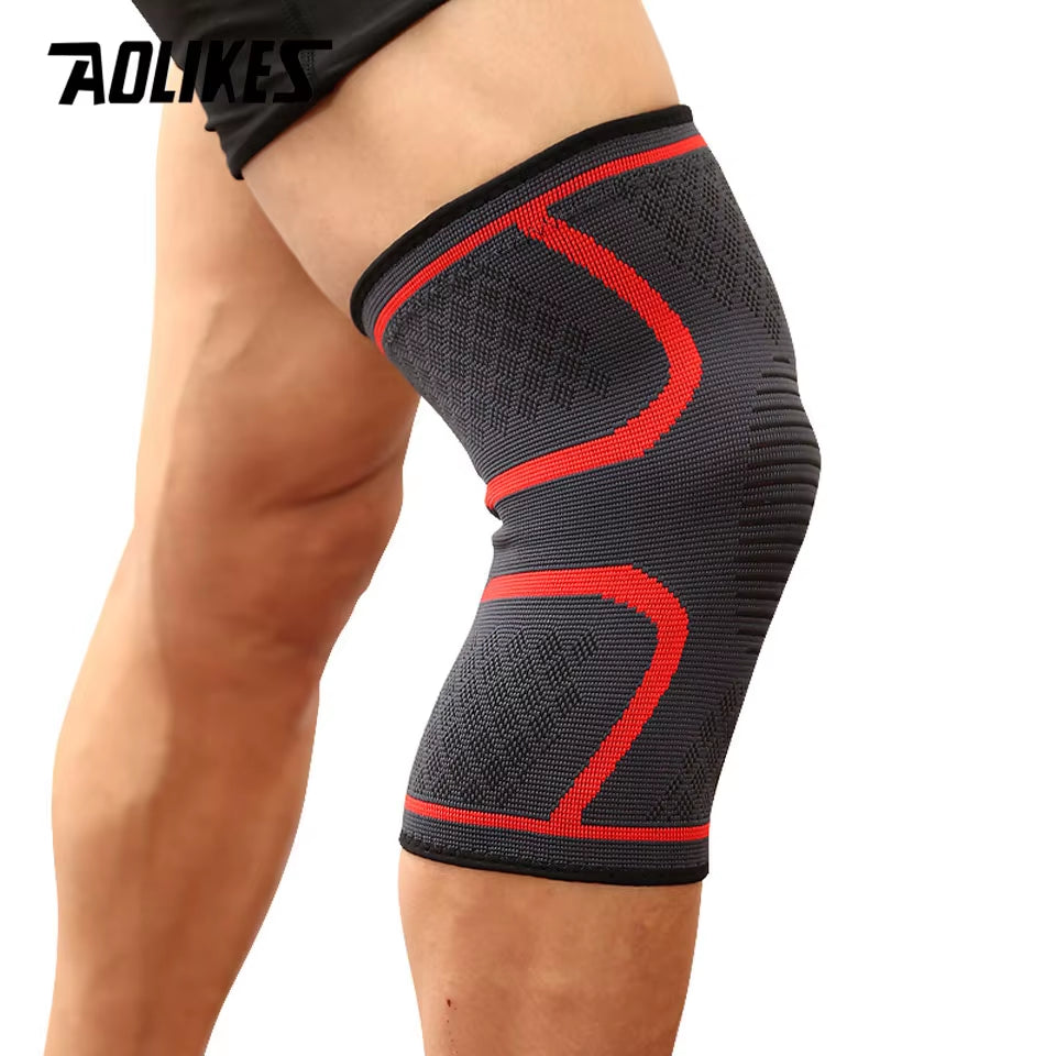 Fitness Compression Knee Sleeve - Elastic Nylon Support Brace for Running, Cycling, and Basketball