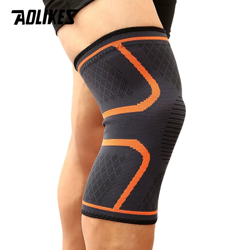 Fitness Compression Knee Sleeve - Elastic Nylon Support Brace for Running, Cycling, and Basketball