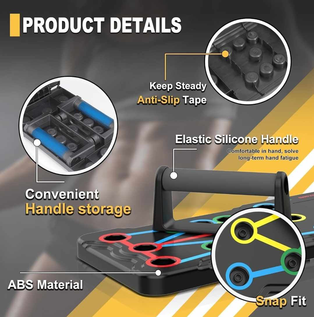 14 in 1 Push-Up Rack Board Push-Up Stand Training Workout Gym Equipment for ABS Abdominal Muscle Building.