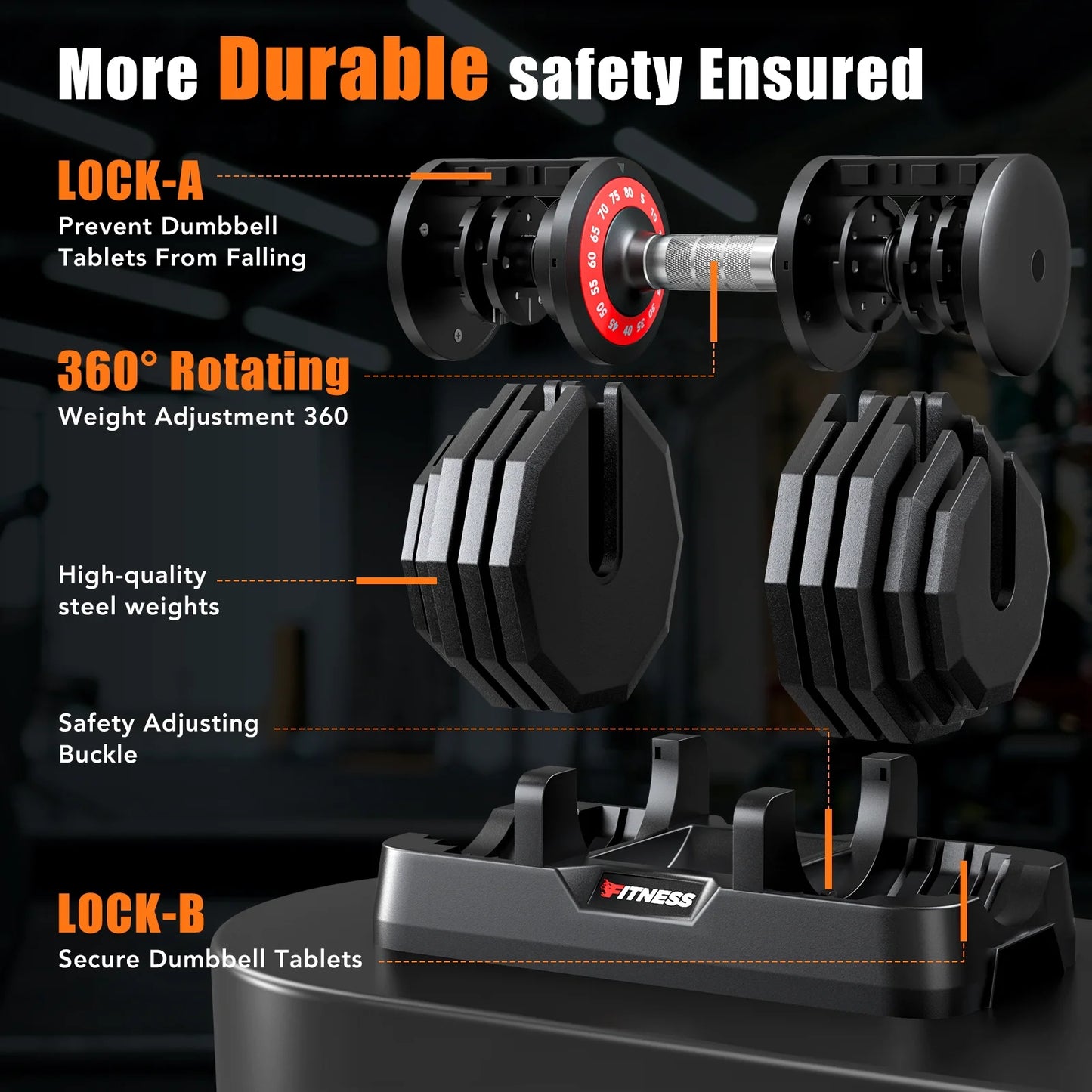 160Lb(80Lbs*2) Adjustable Dumbbells Set,16 in 1 Quick-Select 5-80Lbs Weight Adjustable Dumbbells for Full Body Home Workout.