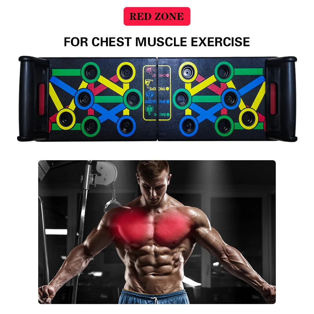 14 in 1 Push-Up Rack Board Push-Up Stand Training Workout Gym Equipment for ABS Abdominal Muscle Building.