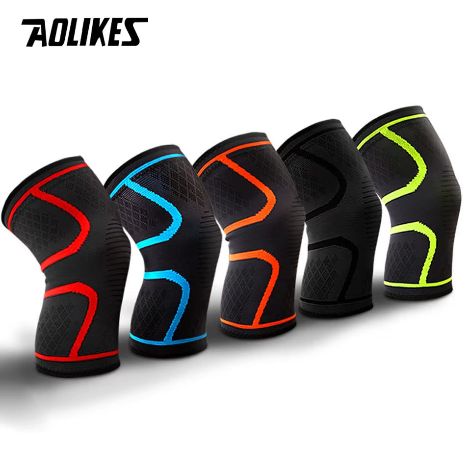 Fitness Compression Knee Sleeve - Elastic Nylon Support Brace for Running, Cycling, and Basketball