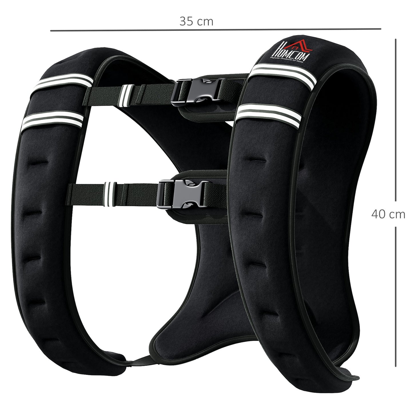 Adjustable 5 kg Weight Vest in Black Oxford Fabric