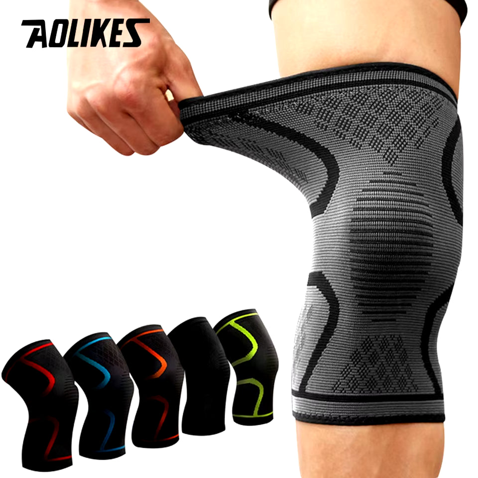 Fitness Compression Knee Sleeve - Elastic Nylon Support Brace for Running, Cycling, and Basketball