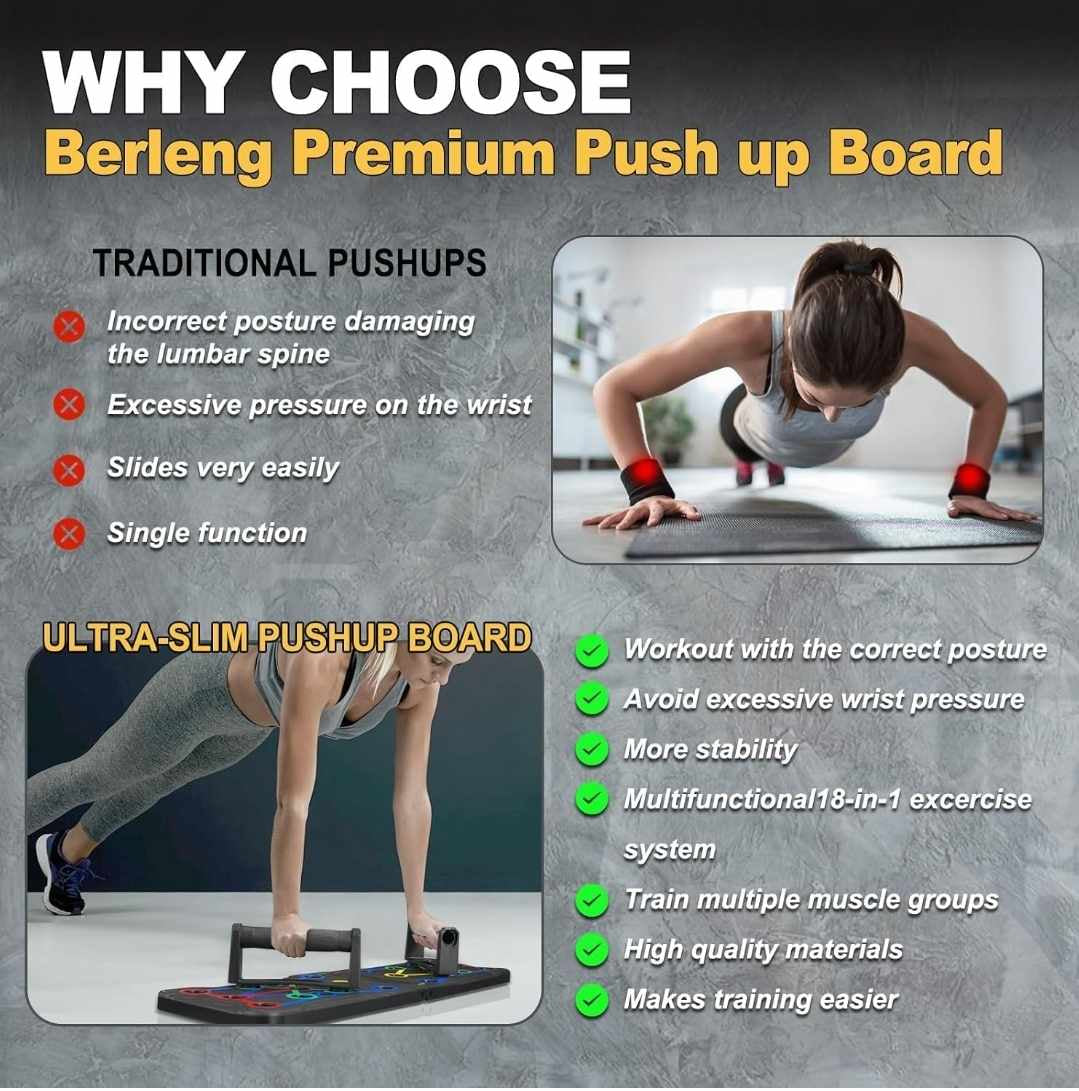 14 in 1 Push-Up Rack Board Push-Up Stand Training Workout Gym Equipment for ABS Abdominal Muscle Building.