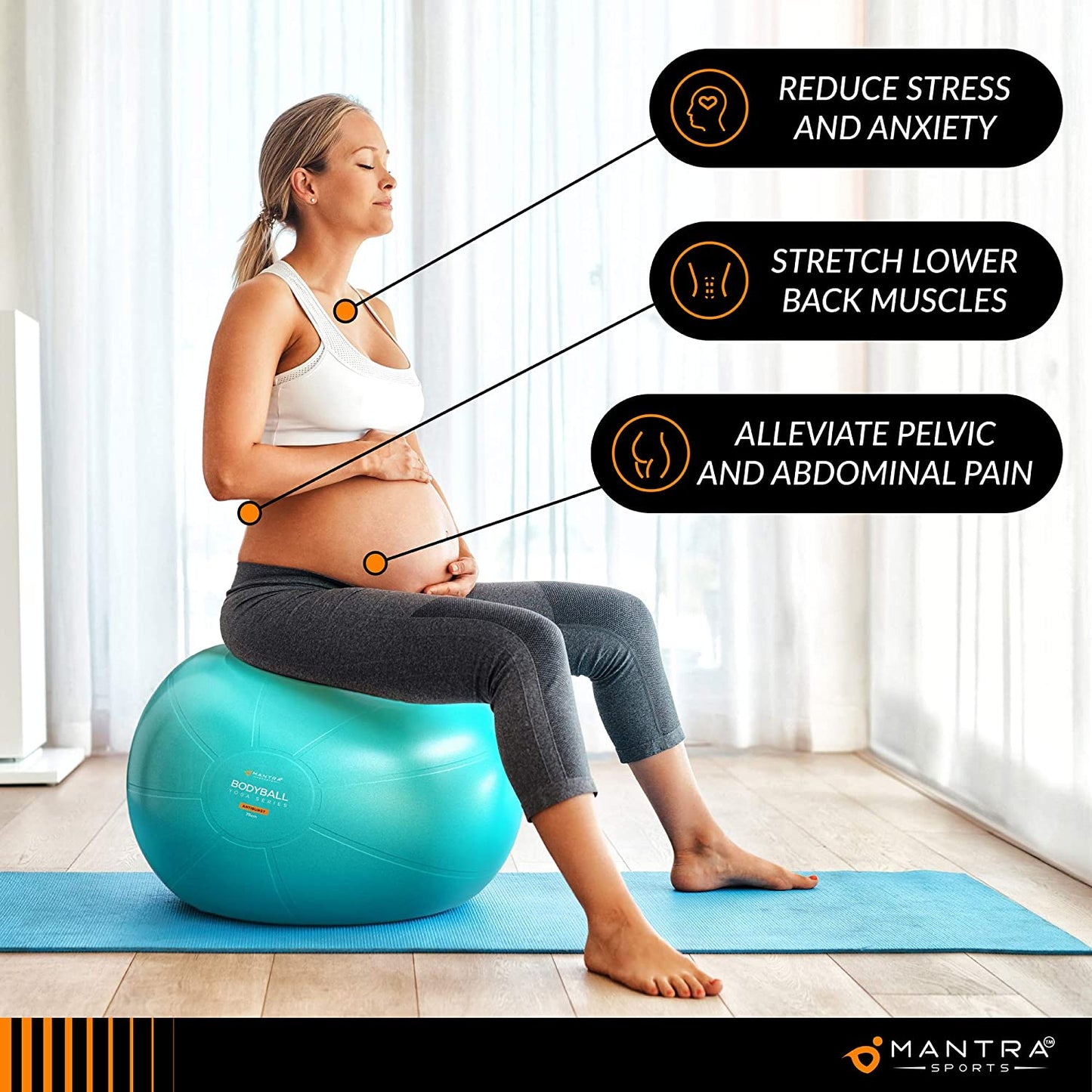 Exercise Ball Yoga Ball Chair for Fitness, Stability, Pilates, Pregnancy, Birthing, Therapy or Workout - 55Cm / 65Cm / 75Cm Extra Thick, Anti-Burst & Non-Slip, Gym Quality Balance Ball - Pump & Guide.