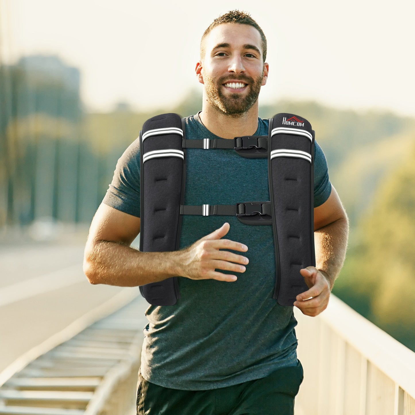 Adjustable 5 kg Weight Vest in Black Oxford Fabric