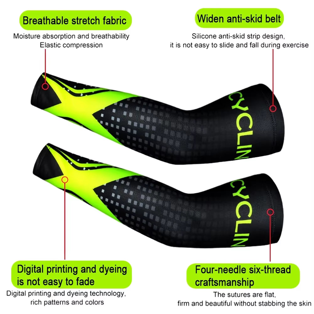 Sports Compression Arm Sleeves with UV Protection for Cycling, Running, Basketball, Football, and Fishing