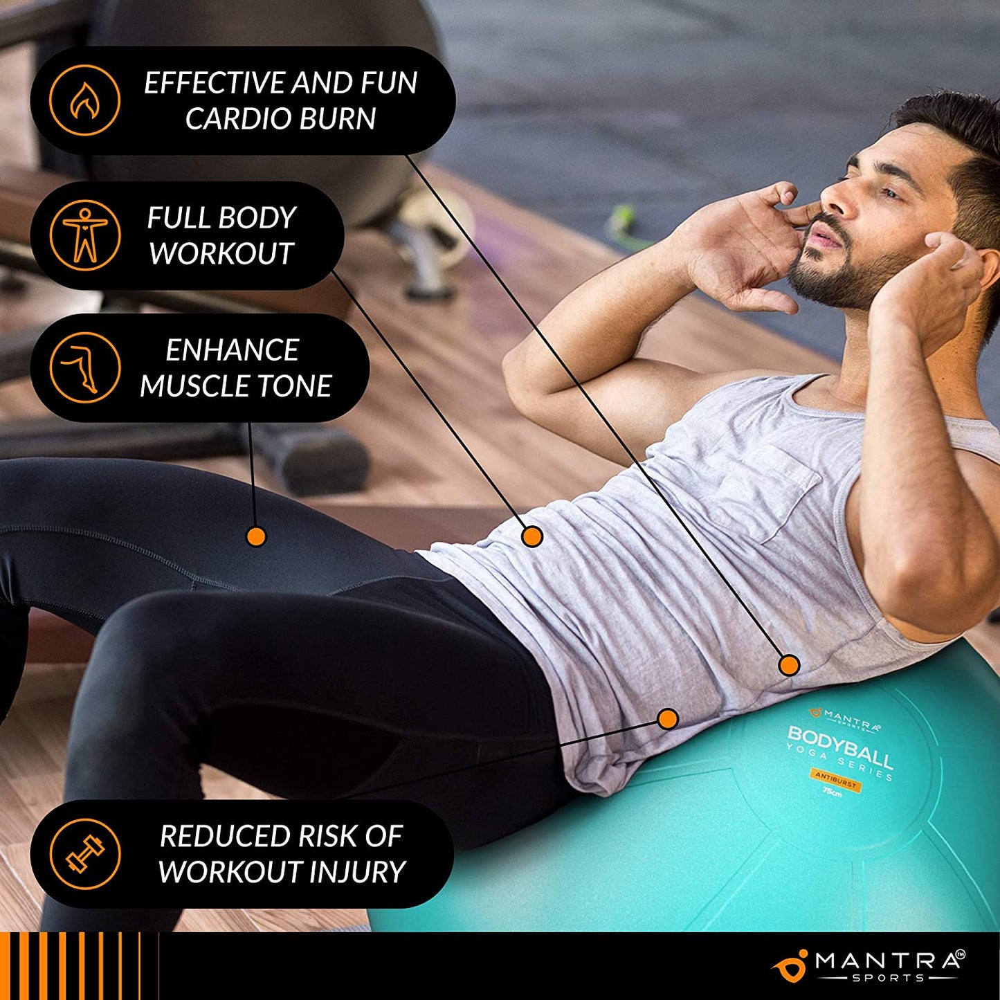 Exercise Ball Yoga Ball Chair for Fitness, Stability, Pilates, Pregnancy, Birthing, Therapy or Workout - 55Cm / 65Cm / 75Cm Extra Thick, Anti-Burst & Non-Slip, Gym Quality Balance Ball - Pump & Guide.