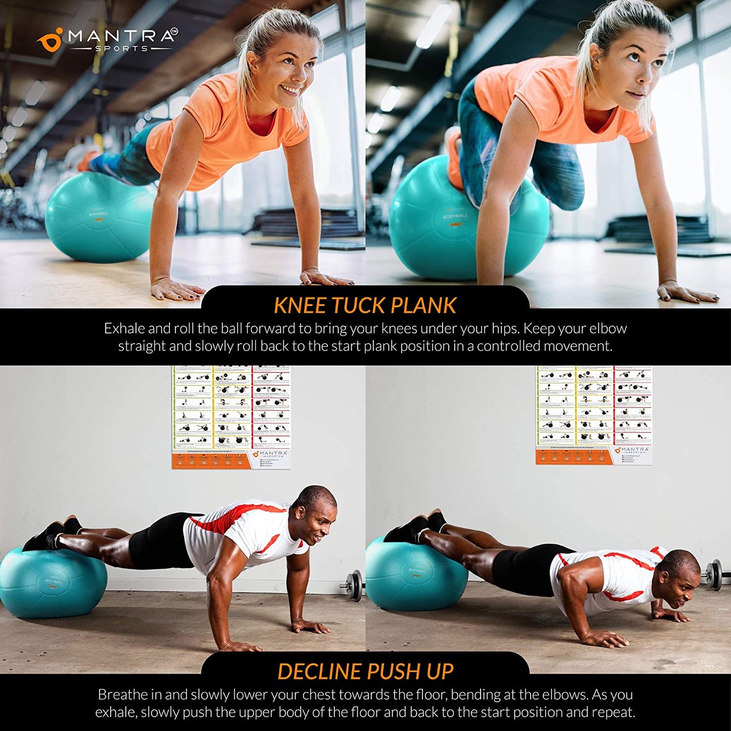 Exercise Ball Yoga Ball Chair for Fitness, Stability, Pilates, Pregnancy, Birthing, Therapy or Workout - 55Cm / 65Cm / 75Cm Extra Thick, Anti-Burst & Non-Slip, Gym Quality Balance Ball - Pump & Guide.
