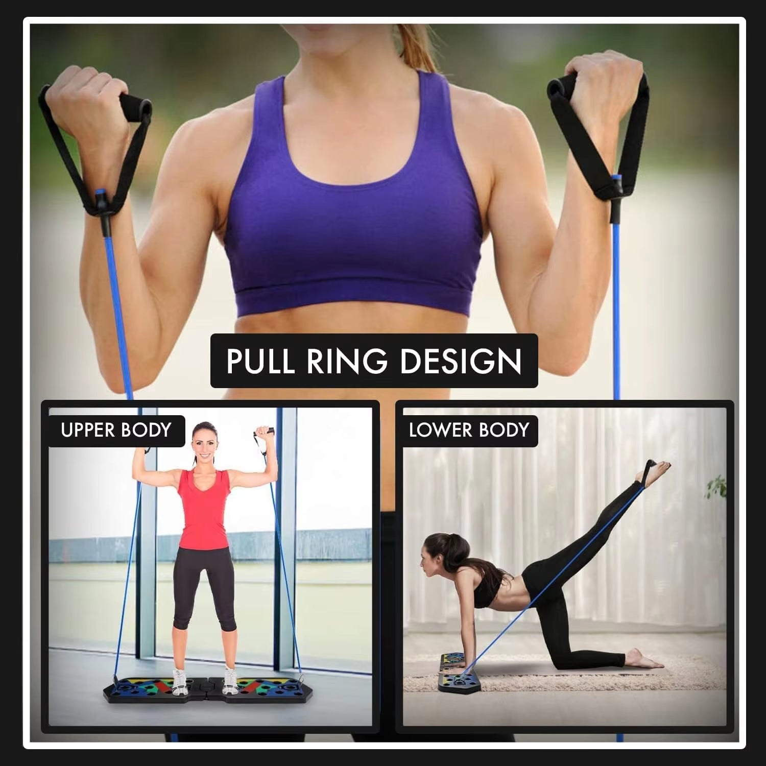 Push-Up Board Set Portable Multifunctional Push-Up Bar Foldable Fitness Equipment for Chest Abdomen Arms/Back Training.