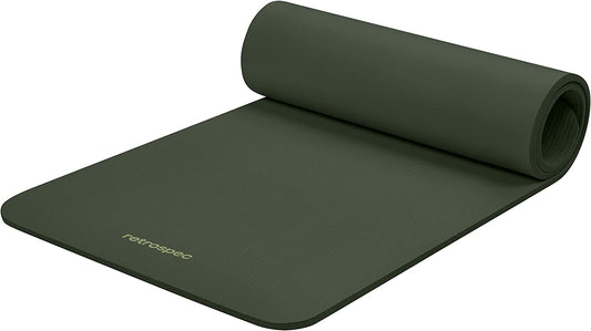 Solana 1/2" Thick Non-Slip Yoga Mat with Nylon Strap for Men and Women - Ideal for Yoga, Pilates, Stretching, and Fitness Workouts.