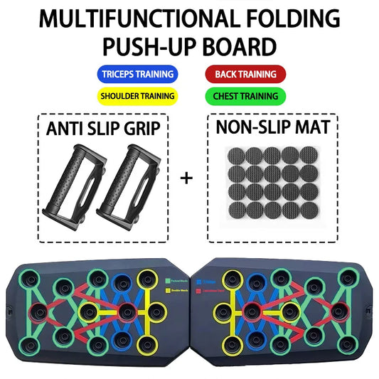 Push-Up Board Set Portable Multifunctional Push-Up Bar Foldable Fitness Equipment for Chest Abdomen Arms/Back Training.