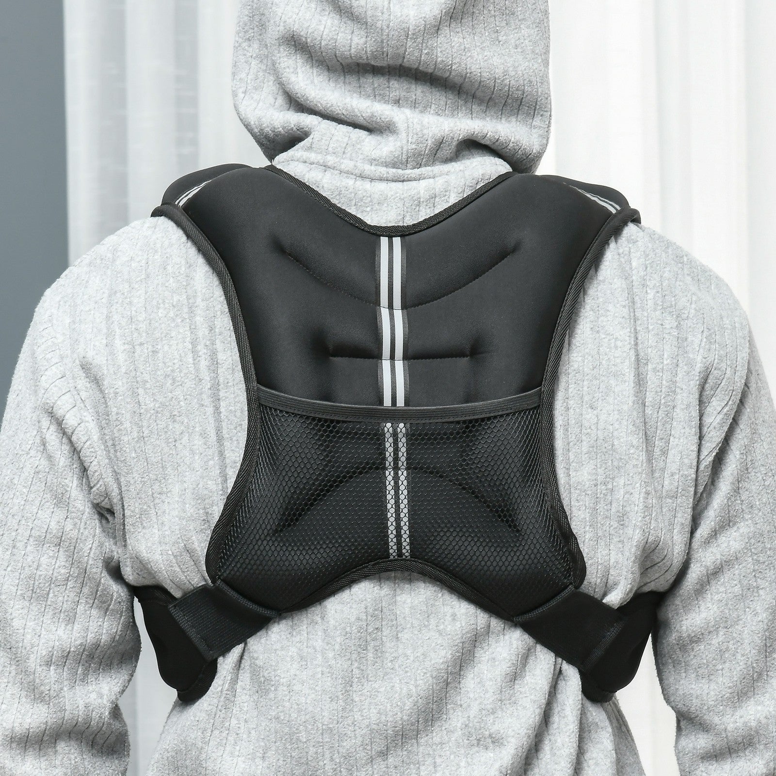 Adjustable 5 kg Weight Vest in Black Oxford Fabric