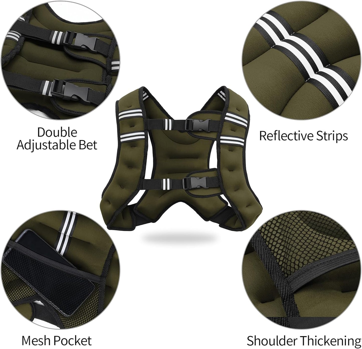 Weighted Vest for Strength Training and Fitness - Available in 11lbs and 18lbs for Men and Women, Ideal for Running, Muscle Building, and Weight Loss.