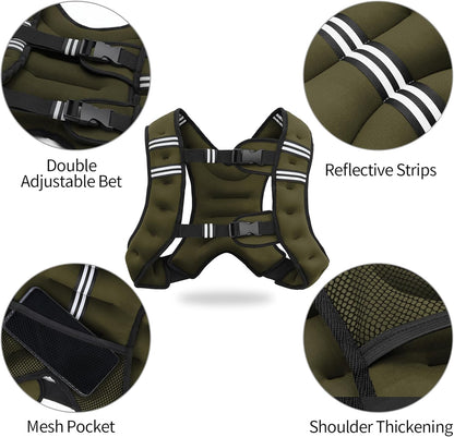 Weighted Vest for Strength Training and Fitness - Available in 11lbs and 18lbs for Men and Women, Ideal for Running, Muscle Building, and Weight Loss.