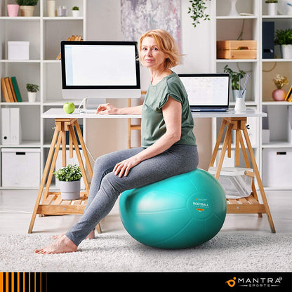 Exercise Ball Yoga Ball Chair for Fitness, Stability, Pilates, Pregnancy, Birthing, Therapy or Workout - 55Cm / 65Cm / 75Cm Extra Thick, Anti-Burst & Non-Slip, Gym Quality Balance Ball - Pump & Guide.