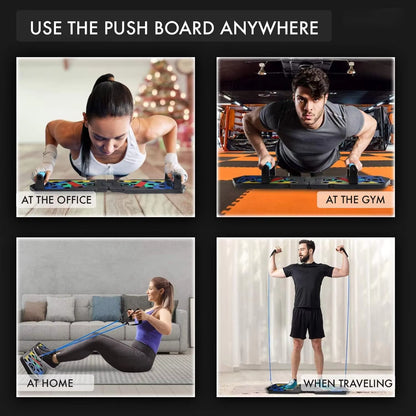 Push-Up Board Set Portable Multifunctional Push-Up Bar Foldable Fitness Equipment for Chest Abdomen Arms/Back Training.