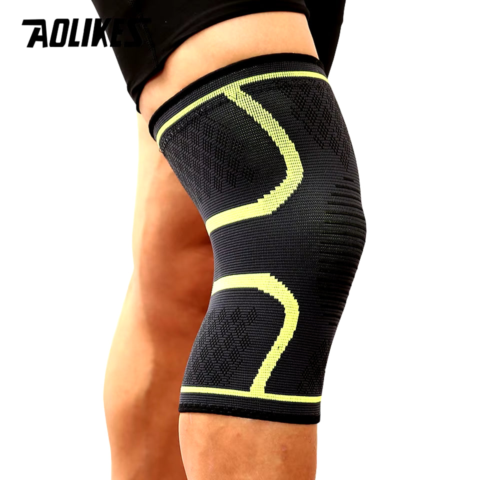 Fitness Compression Knee Sleeve - Elastic Nylon Support Brace for Running, Cycling, and Basketball