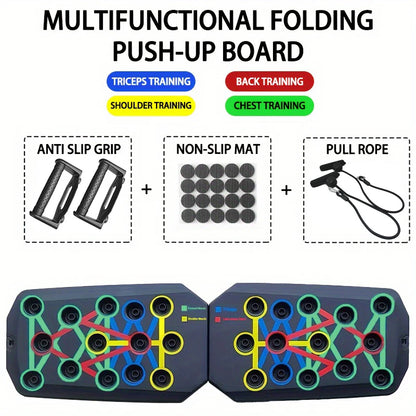Push-Up Board Set Portable Multifunctional Push-Up Bar Foldable Fitness Equipment for Chest Abdomen Arms/Back Training.
