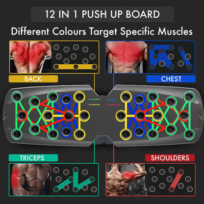 Push-Up Board Set Portable Multifunctional Push-Up Bar Foldable Fitness Equipment for Chest Abdomen Arms/Back Training.