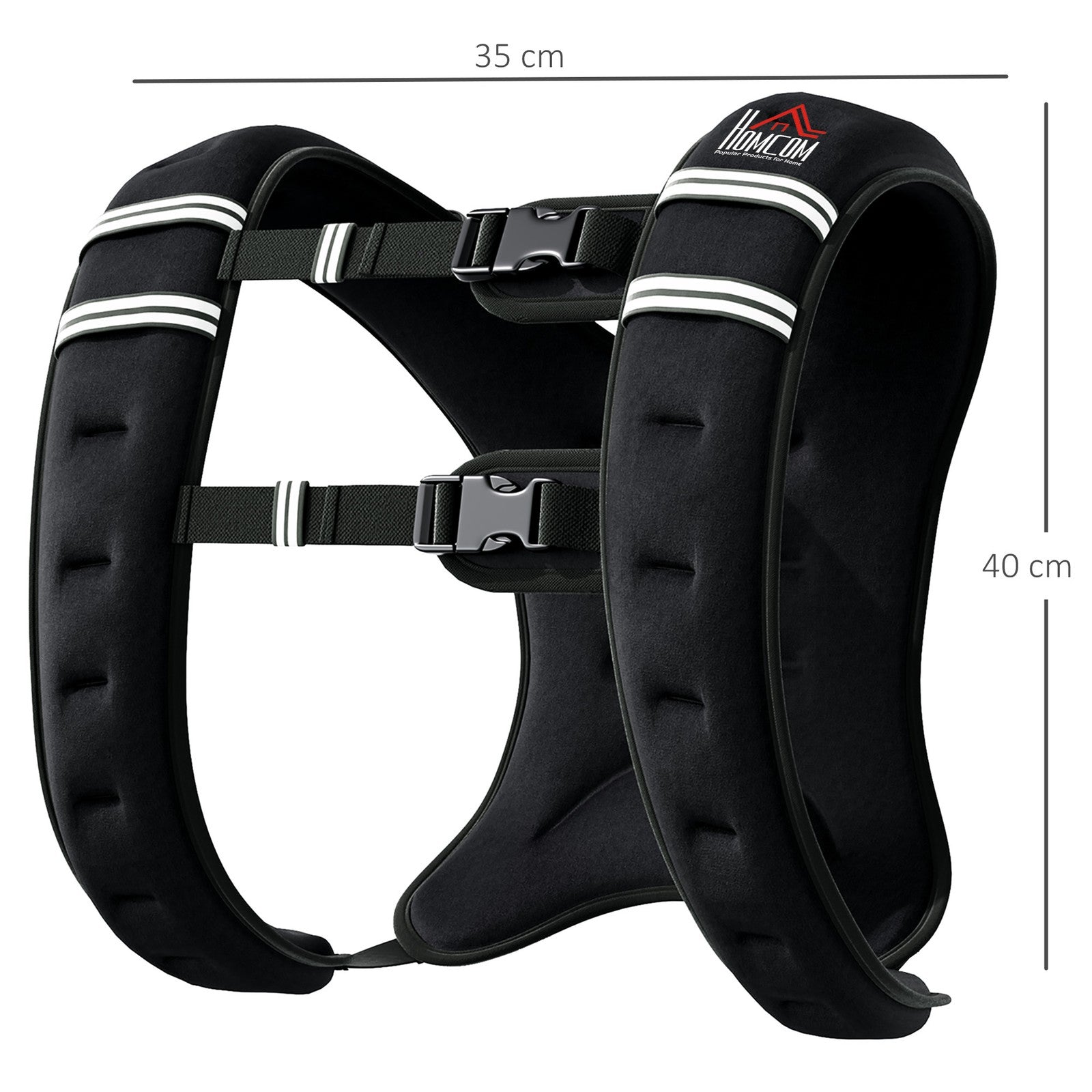 Adjustable 5 kg Weight Vest in Black Oxford Fabric
