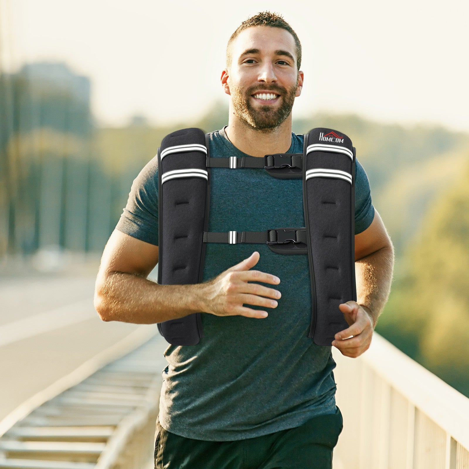 Adjustable 5 kg Weight Vest in Black Oxford Fabric