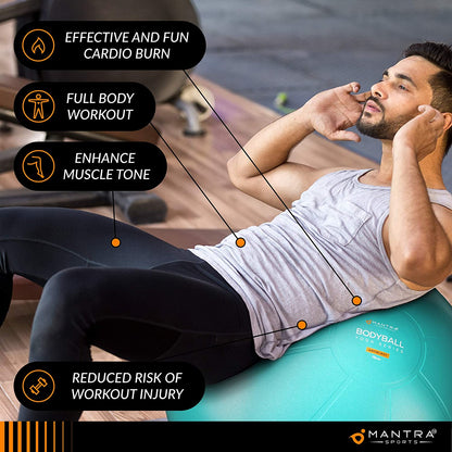 Exercise Ball Yoga Ball Chair for Fitness, Stability, Pilates, Pregnancy, Birthing, Therapy or Workout - 55Cm / 65Cm / 75Cm Extra Thick, Anti-Burst & Non-Slip, Gym Quality Balance Ball - Pump & Guide.